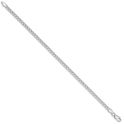 Sterling Silver Rhodium-plated 3.8mm Pav Curb Chain