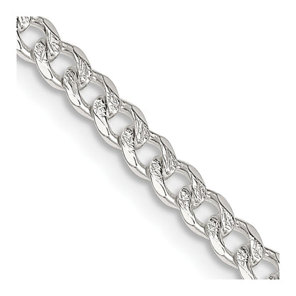 Sterling Silver 3.8mm Pav Curb Chain