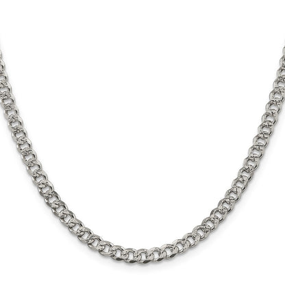 Sterling Silver 4.5mm Pav Curb Chain