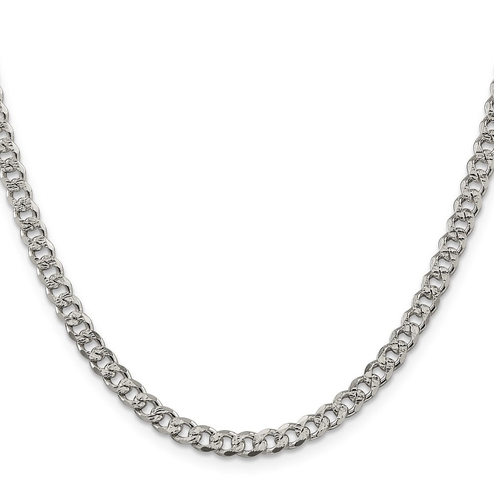 Sterling Silver 4.5mm Pav Curb Chain