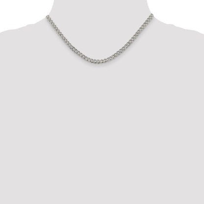 Sterling Silver 4.5mm Pav Curb Chain