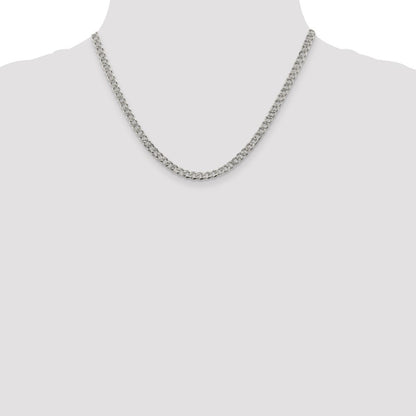 Sterling Silver 4.5mm Pav Curb Chain