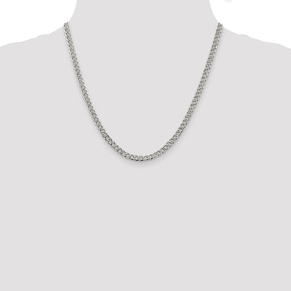 Sterling Silver 4.5mm Pav Curb Chain