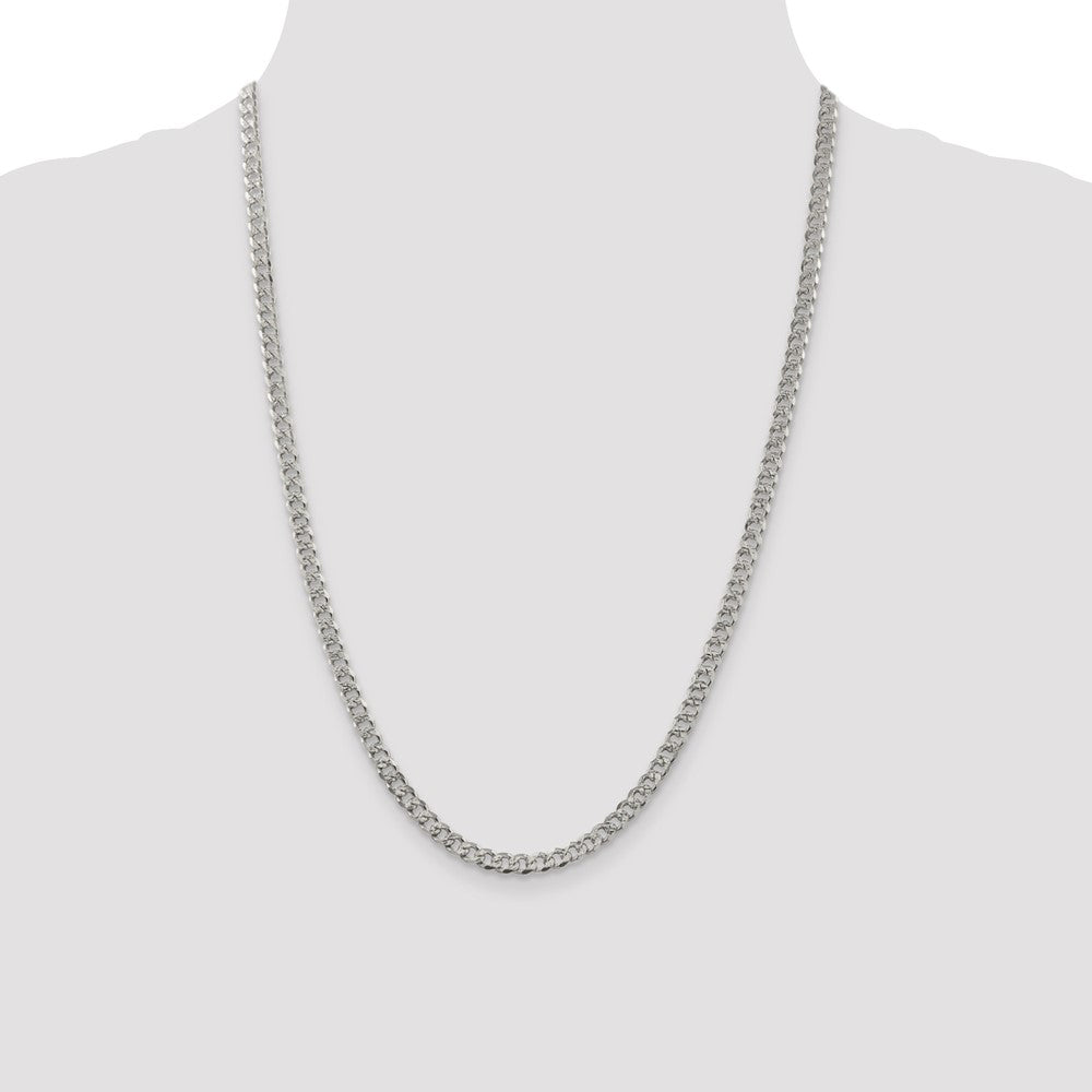 Sterling Silver 4.5mm Pav Curb Chain