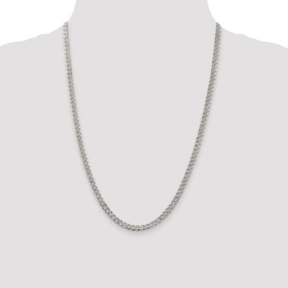 Sterling Silver 4.5mm Pav Curb Chain