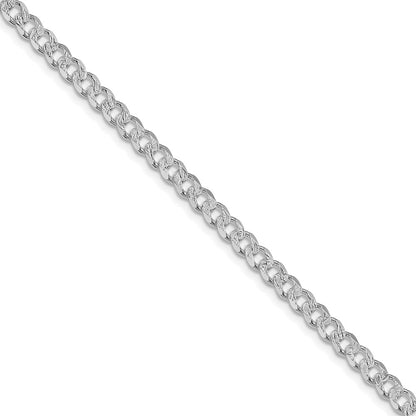 Sterling Silver Rhodium-plated 4.5mm Pav Curb Chain