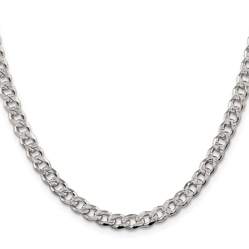 Sterling Silver 5.5mm Pav Curb Chain