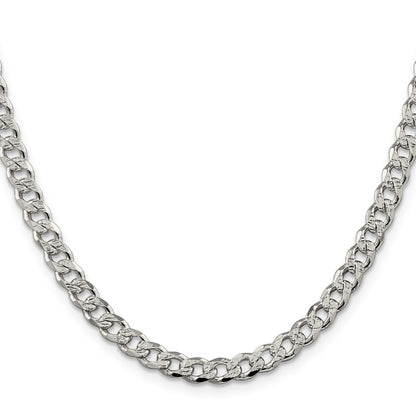 Sterling Silver 5.5mm Pav Curb Chain