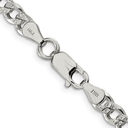 Sterling Silver 5.5mm Pav Curb Chain