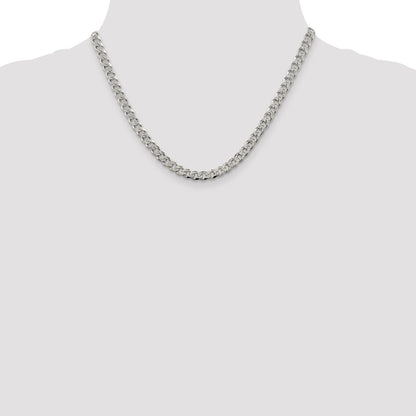 Sterling Silver 5.5mm Pav Curb Chain