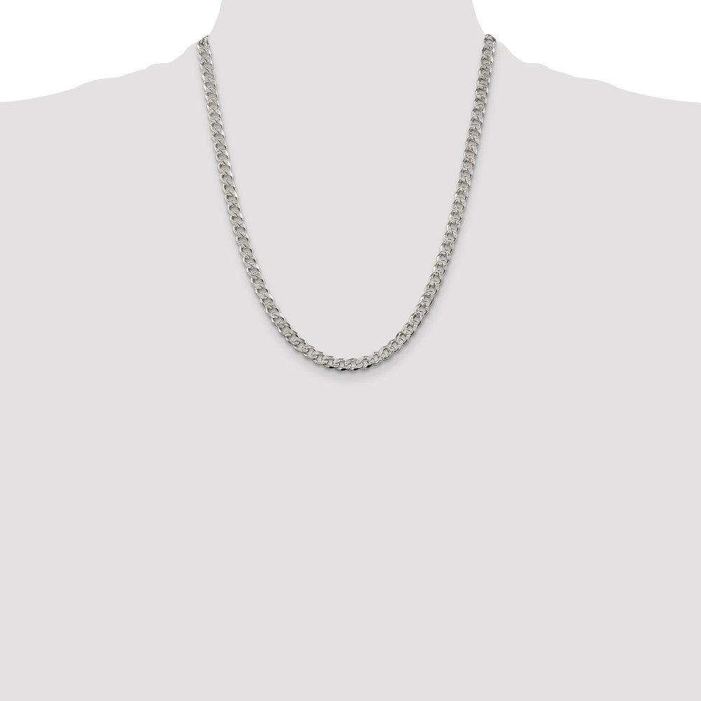Sterling Silver 5.5mm Pav Curb Chain