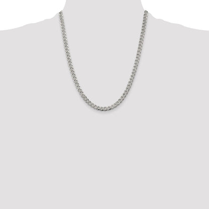 Sterling Silver 5.5mm Pav Curb Chain