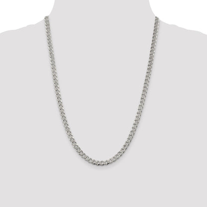 Sterling Silver 5.5mm Pav Curb Chain