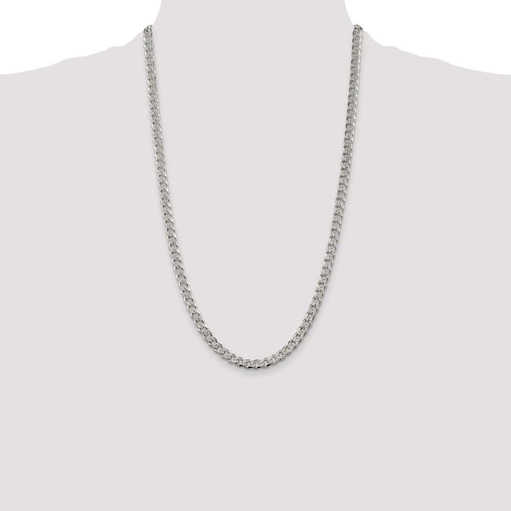 Sterling Silver 5.5mm Pav Curb Chain
