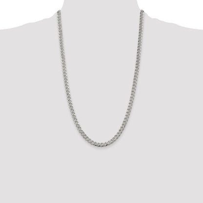 Sterling Silver 5.5mm Pav Curb Chain
