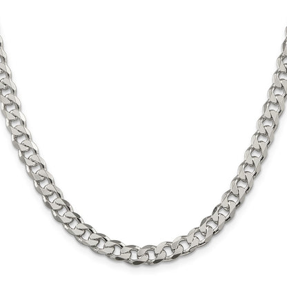 Sterling Silver 7mm Pav Curb Chain