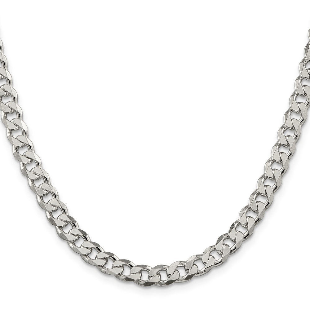 Sterling Silver 7mm Pav Curb Chain