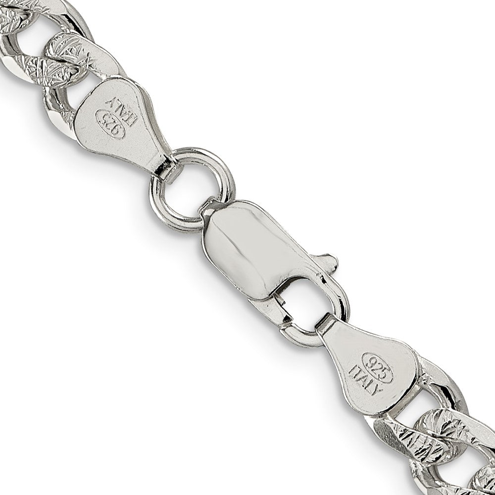 Sterling Silver 7mm Pav Curb Chain
