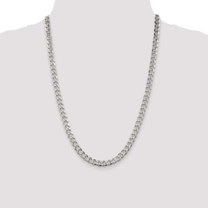 Sterling Silver 7mm Pav Curb Chain