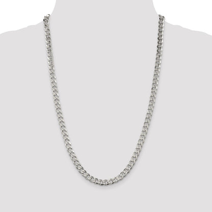 Sterling Silver 7mm Pav Curb Chain