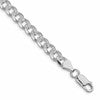 Sterling Silver Rhodium-plated 7mm Pav Curb Chain