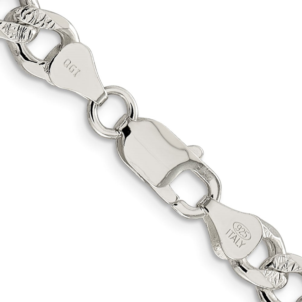 Sterling Silver 7.5mm Pav Curb Chain