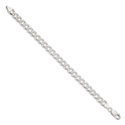 Sterling Silver 7.5mm Pav Curb Chain
