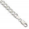 Sterling Silver 7.5mm Pav Curb Chain