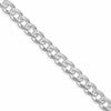 Sterling Silver Rhodium-plated 7.5mm Pav Curb Chain