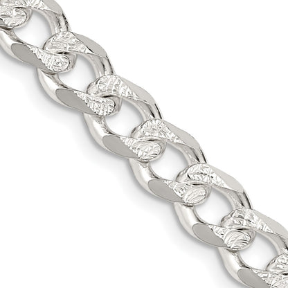 Sterling Silver 7.5mm Pav Curb Chain