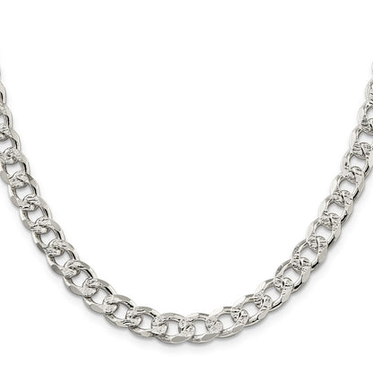 Sterling Silver 8.3mm Pav Curb Chain