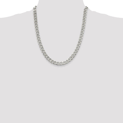 Sterling Silver 8.3mm Pav Curb Chain