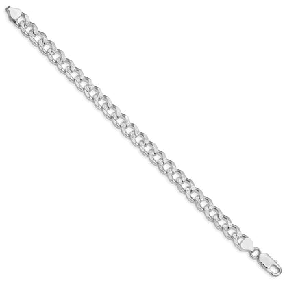 Sterling Silver Rhodium-plated 8.3mm Pav Curb Chain