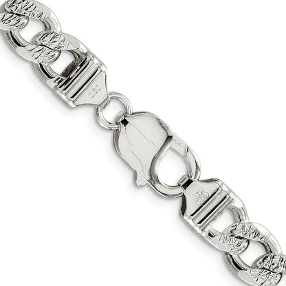 Sterling Silver 9.3mm Pav Curb Chain