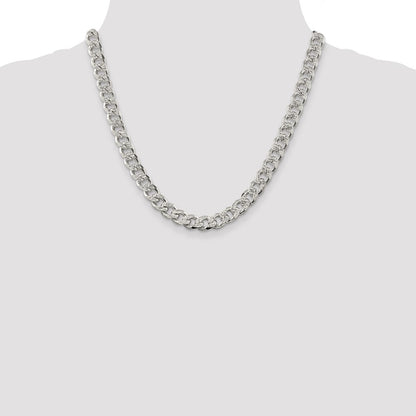 Sterling Silver 9.3mm Pav Curb Chain