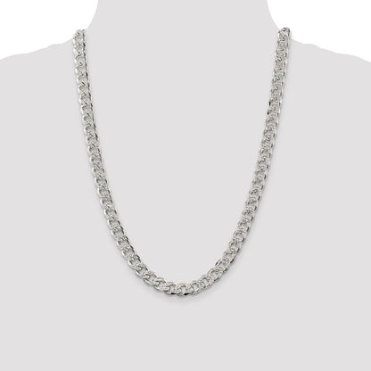 Sterling Silver 9.3mm Pav Curb Chain