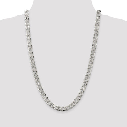 Sterling Silver 9.3mm Pav Curb Chain