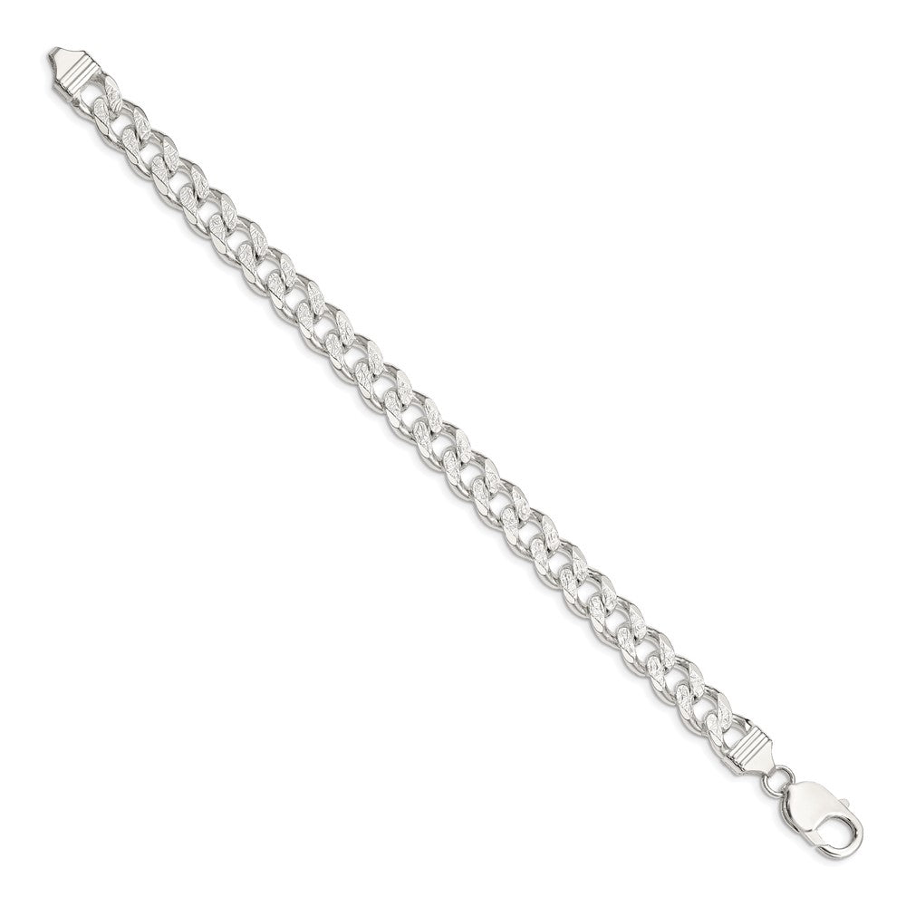 Sterling Silver 9.3mm Pav Curb Chain