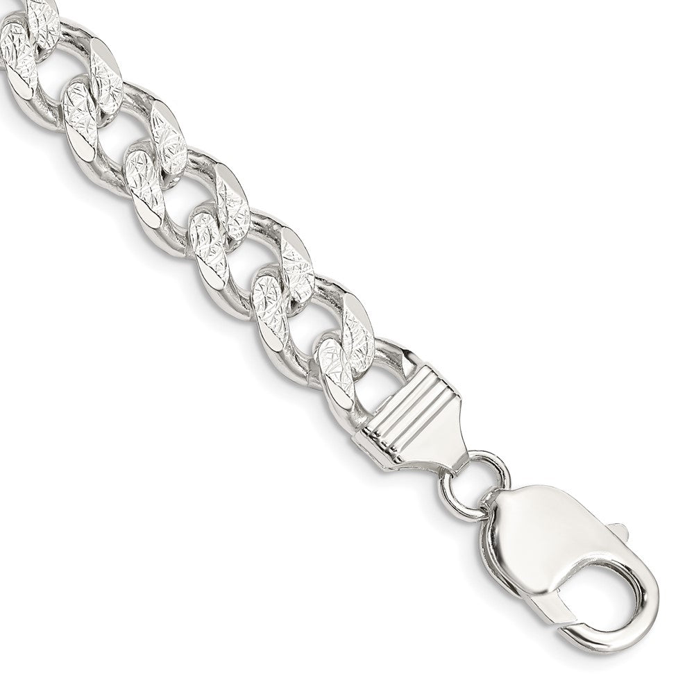 Sterling Silver 9.3mm Pav Curb Chain
