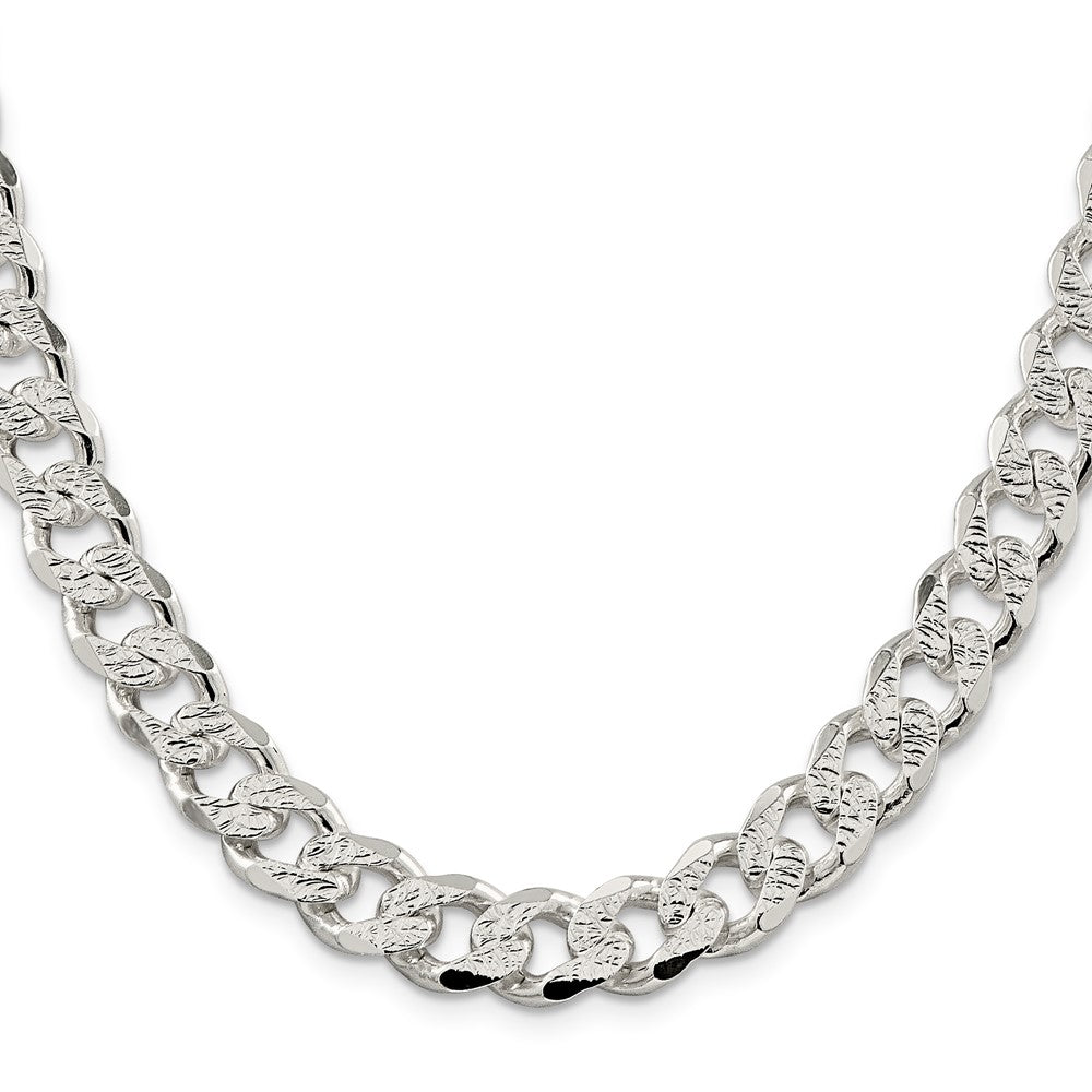 Sterling Silver 11.0mm Pav Curb Chain