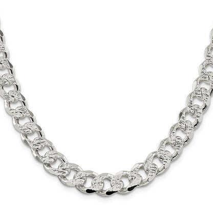 Sterling Silver 11.0mm Pav Curb Chain