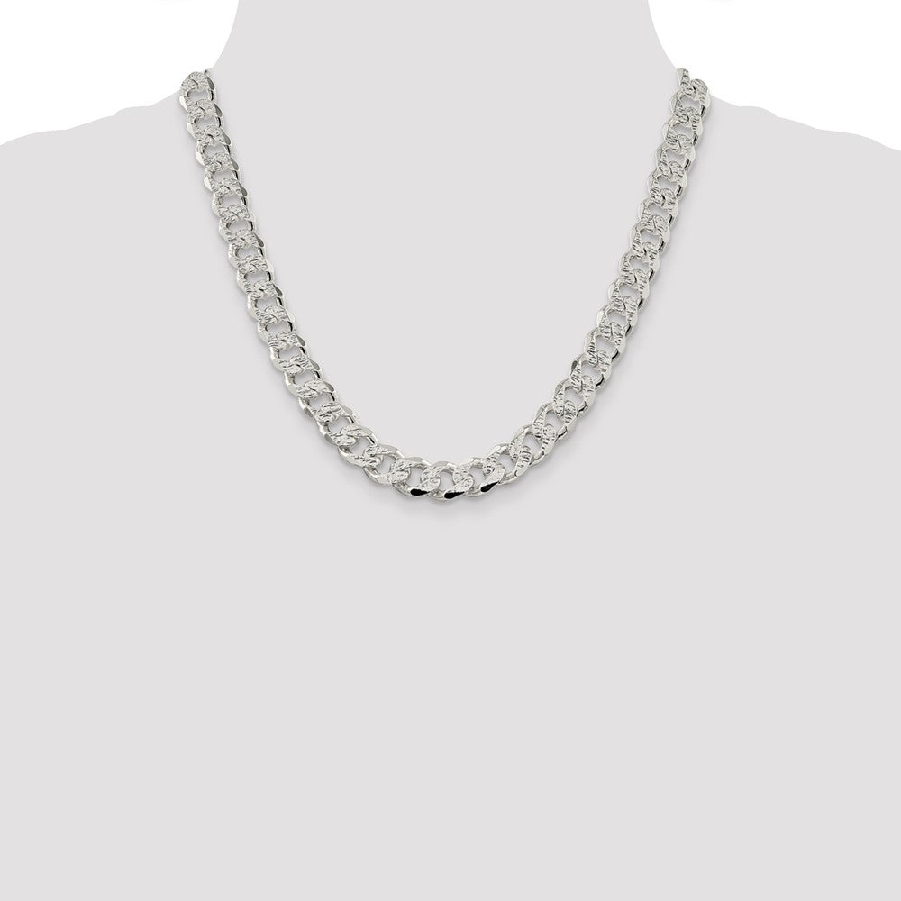Sterling Silver 11.0mm Pav Curb Chain