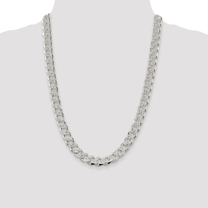 Sterling Silver 11.0mm Pav Curb Chain