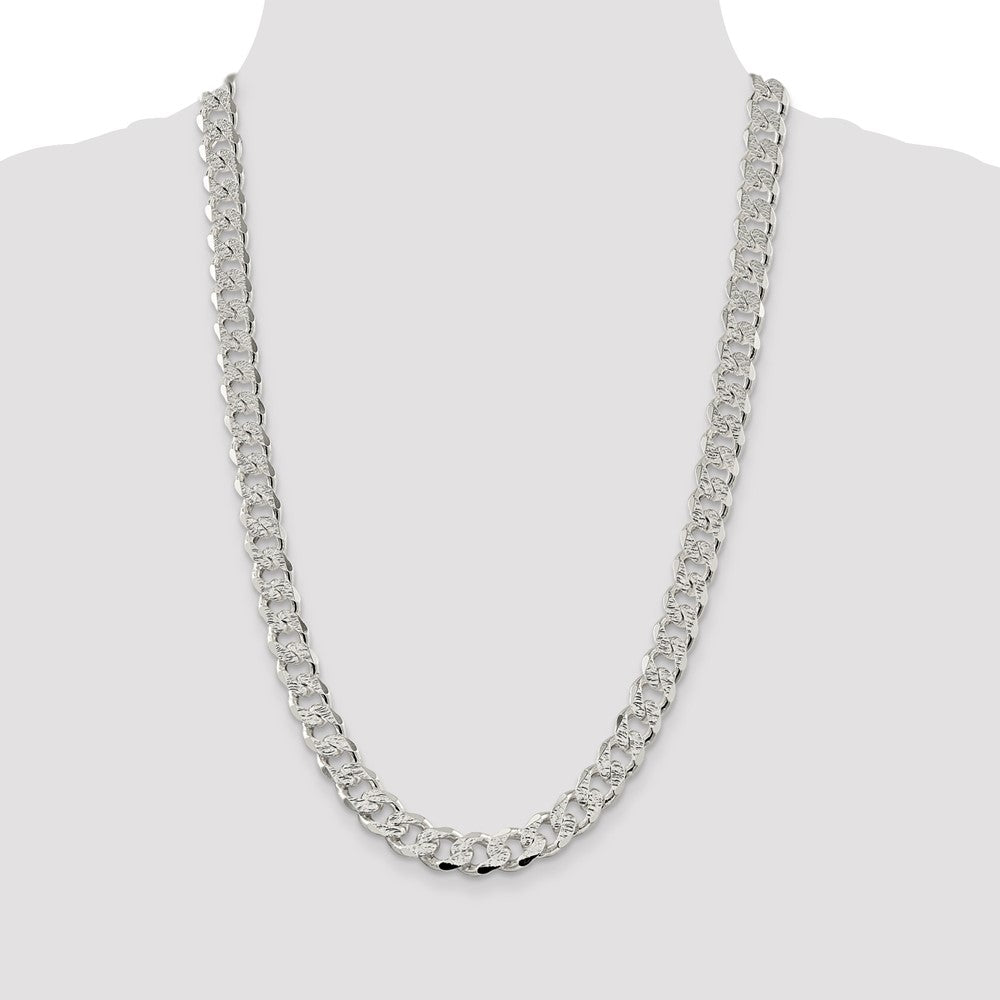 Sterling Silver 11.0mm Pav Curb Chain