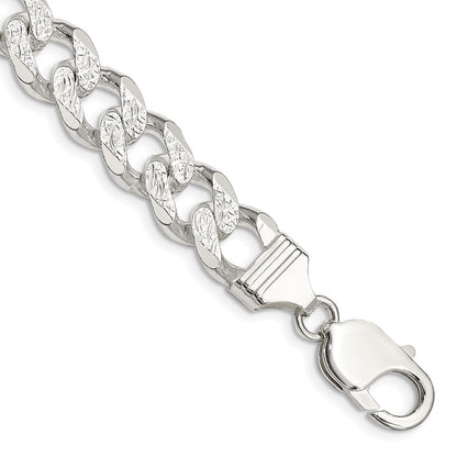 Sterling Silver 11.0mm Pav Curb Chain
