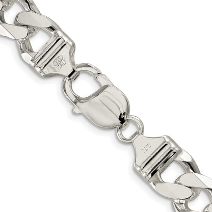 Sterling Silver Rhodium-plated 11.0mm Pav Curb Chain