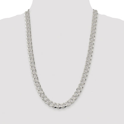 Sterling Silver Rhodium-plated 11.0mm Pav Curb Chain