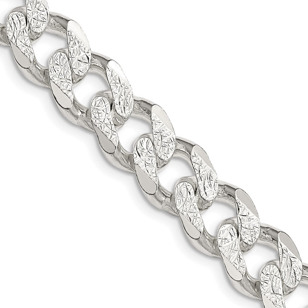 Sterling Silver 11.0mm Pav Curb Chain