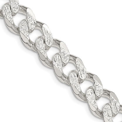 Sterling Silver 11.0mm Pav Curb Chain