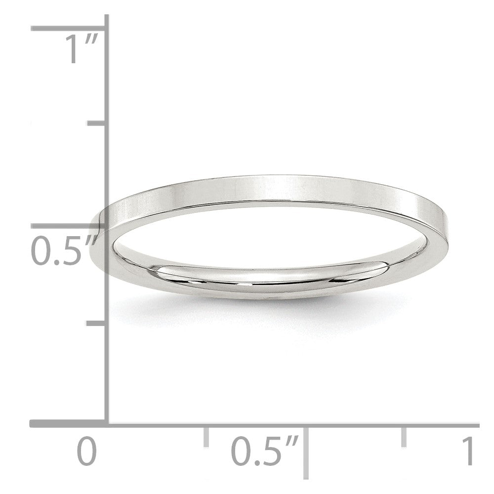Sterling Silver 2mm Comfort Fit Flat Size 13 Band